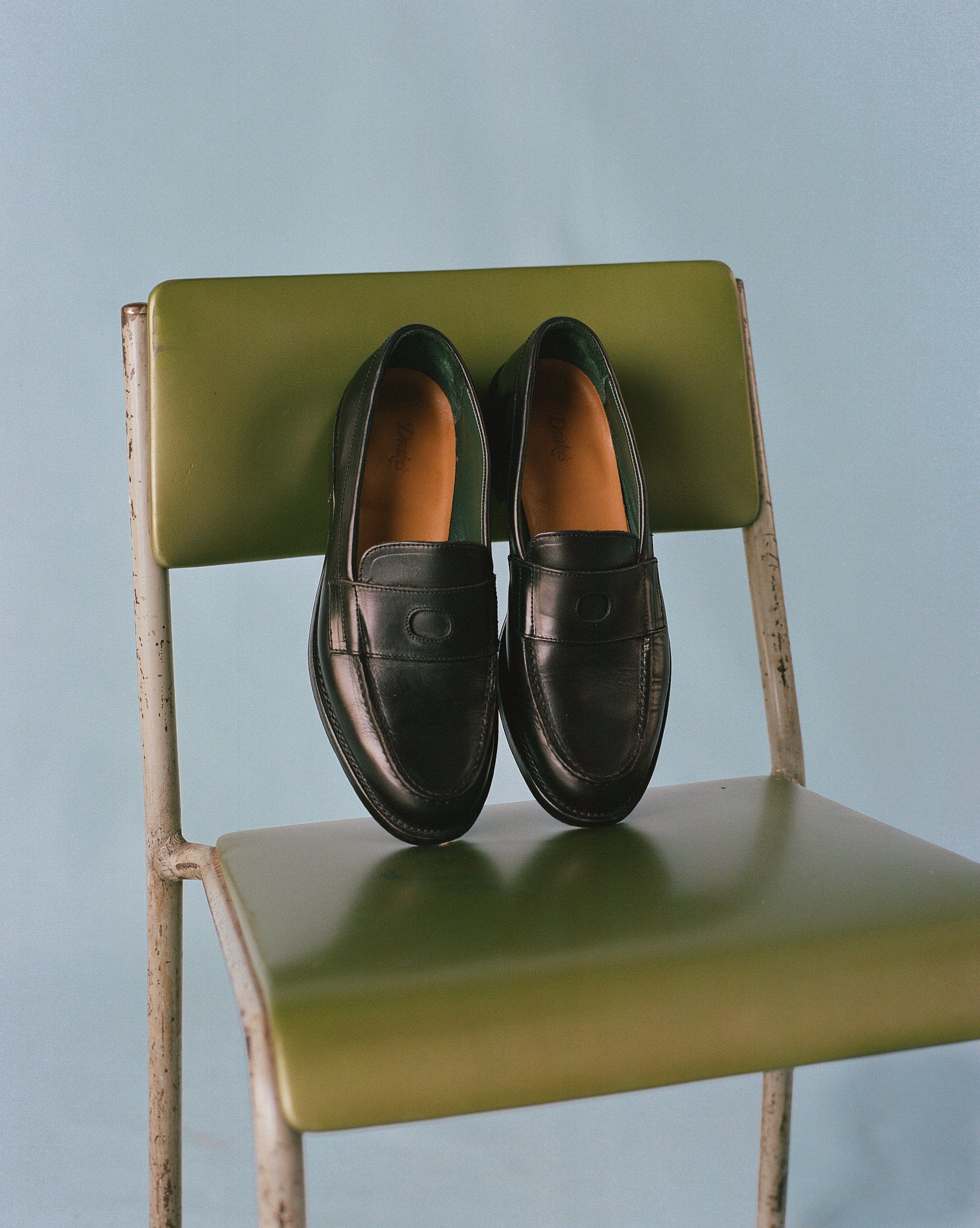 Black Leather Charles Goodyear Welted Penny Loafer - Image 8