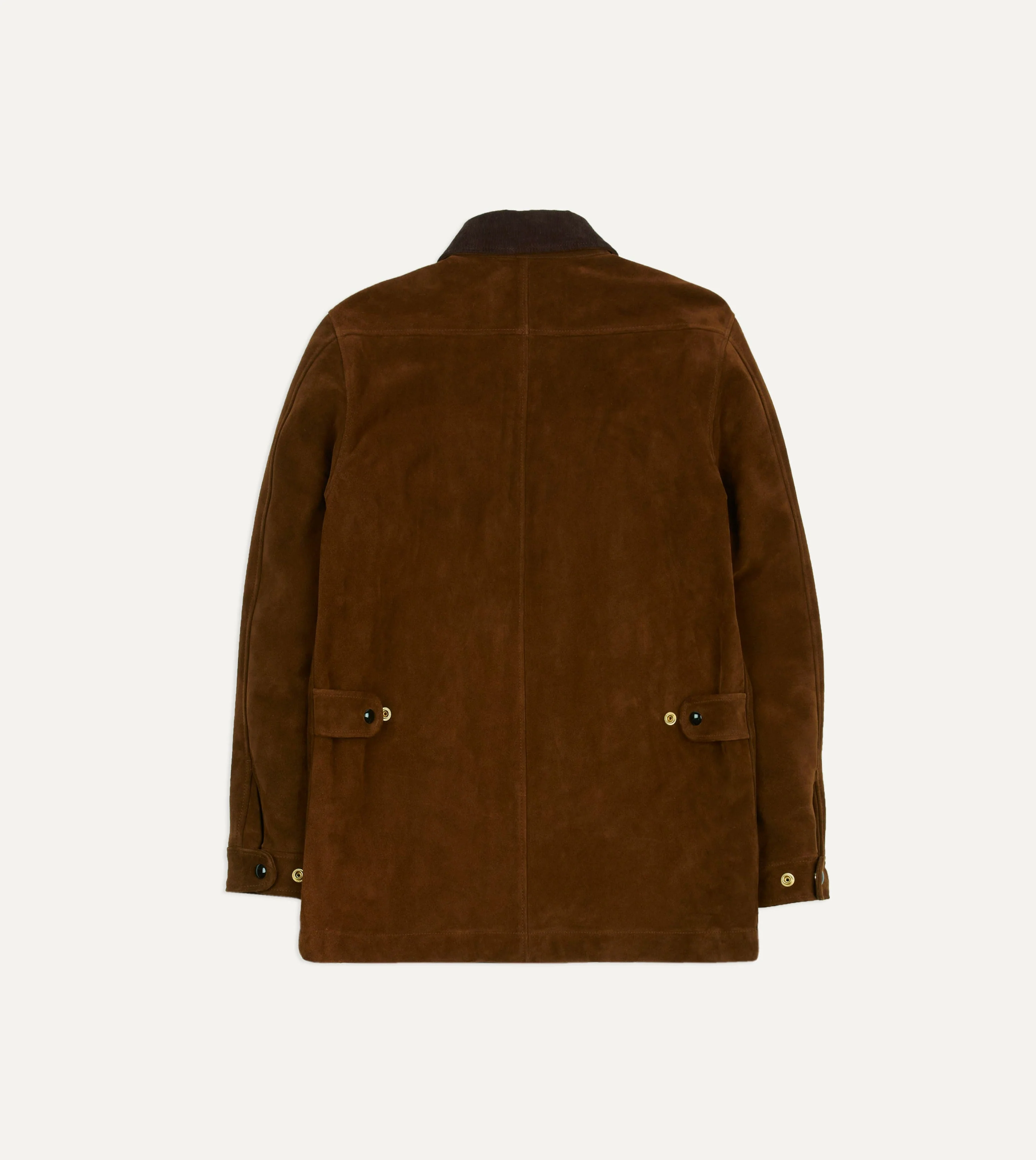 Brown Suede Car Coat with Blanket Lining - Image 7