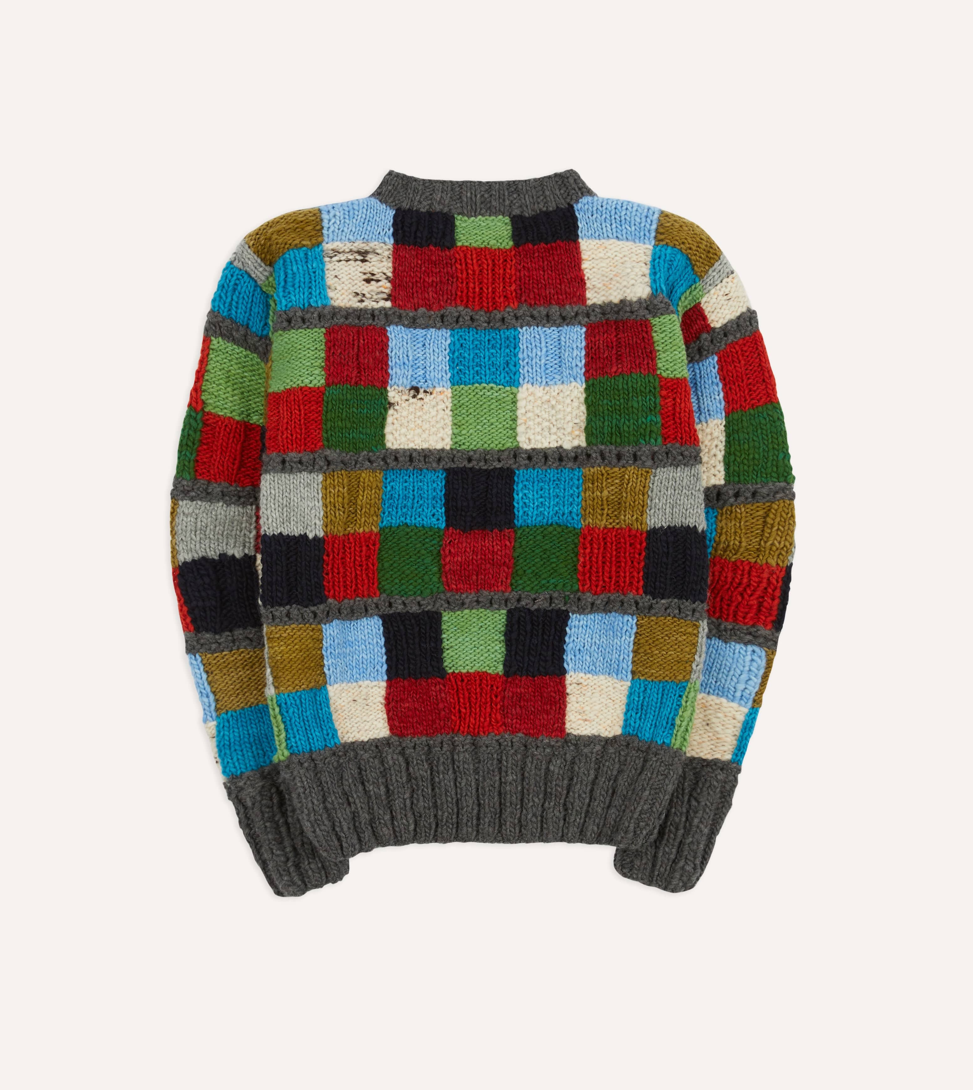 Chamula for Drake's Patchwork Merino Jumper - Image 5