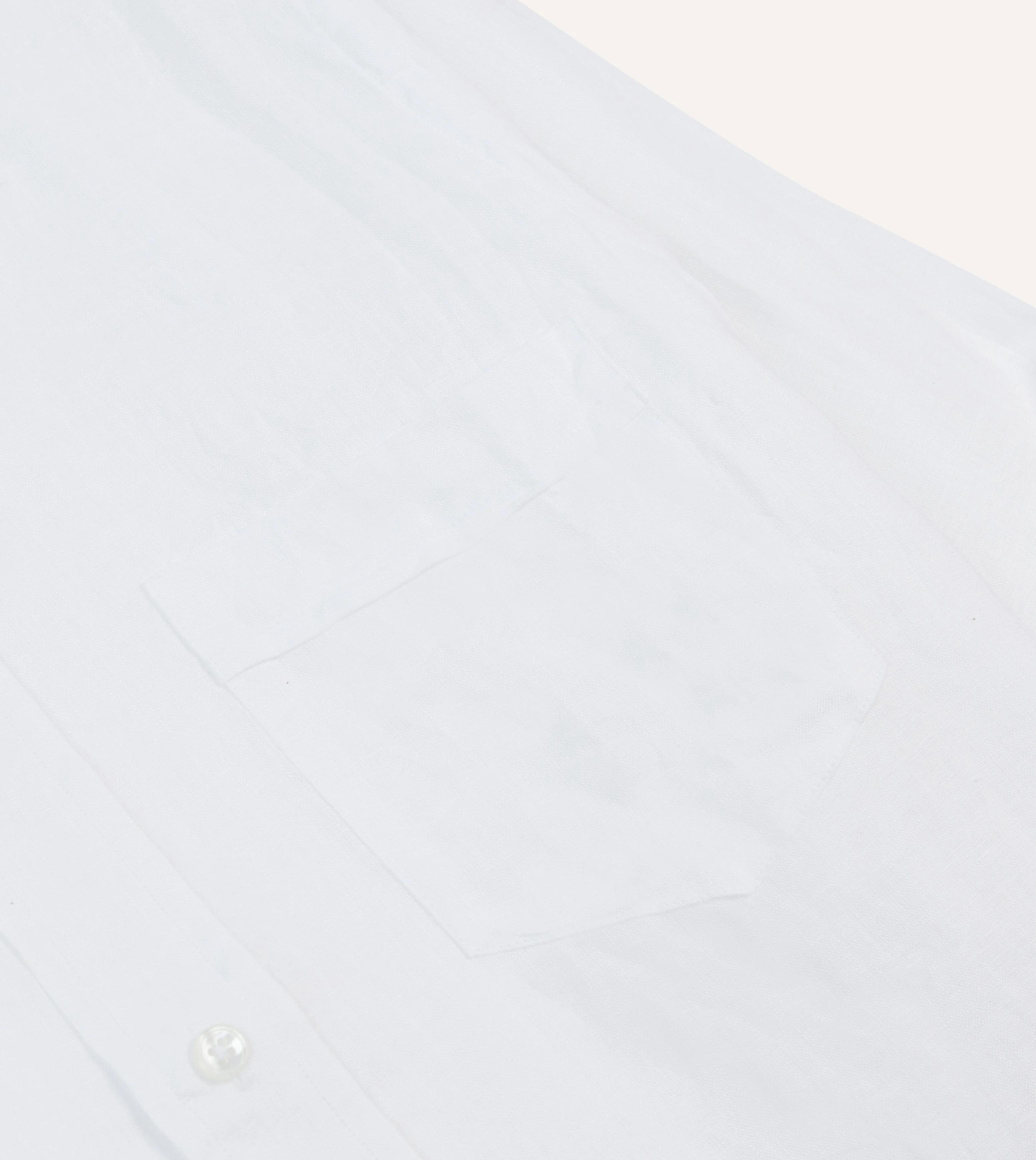 White Linen Spread Collar Shirt - Image 4