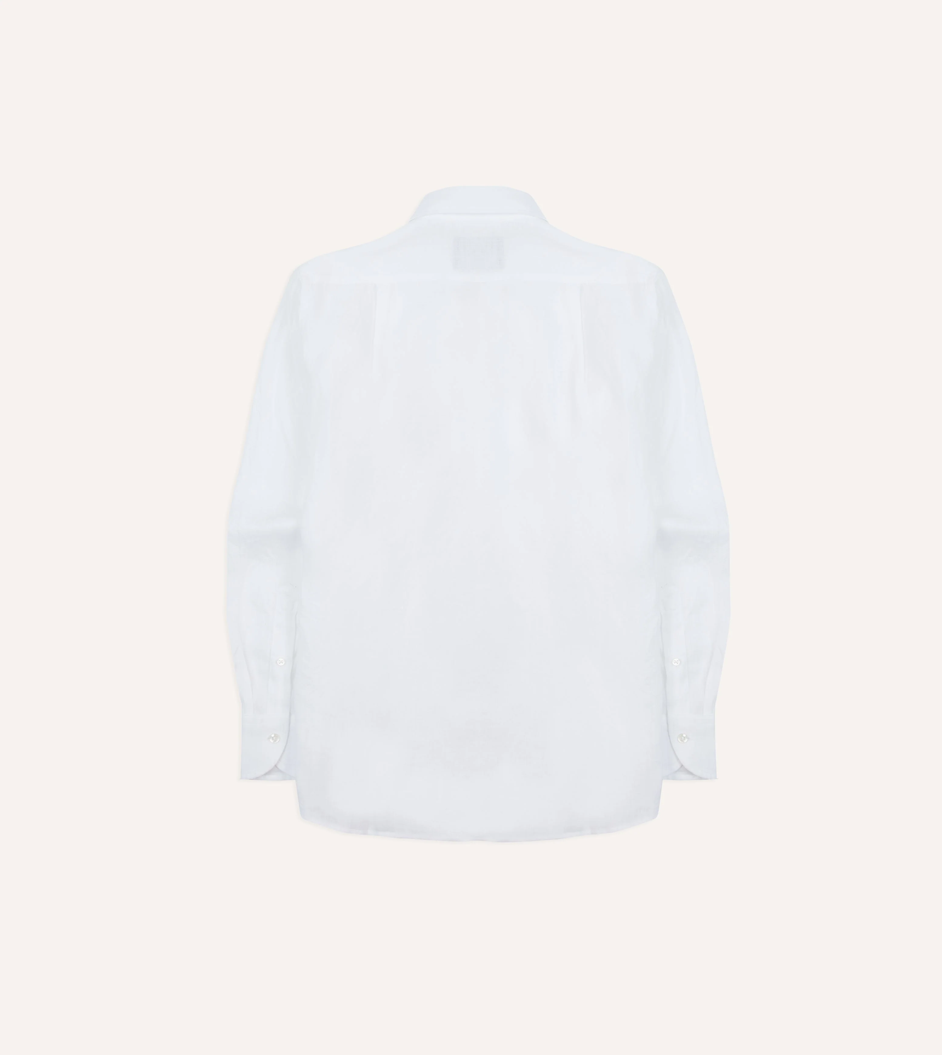White Linen Spread Collar Shirt - Image 6
