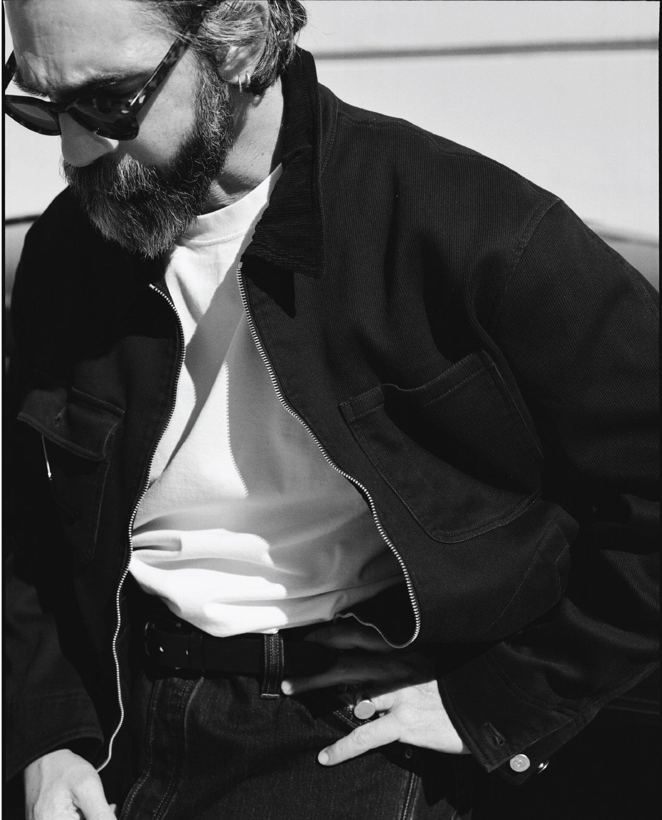 Drake's by A. Levine Black Cotton Trucker Jacket - Image 9
