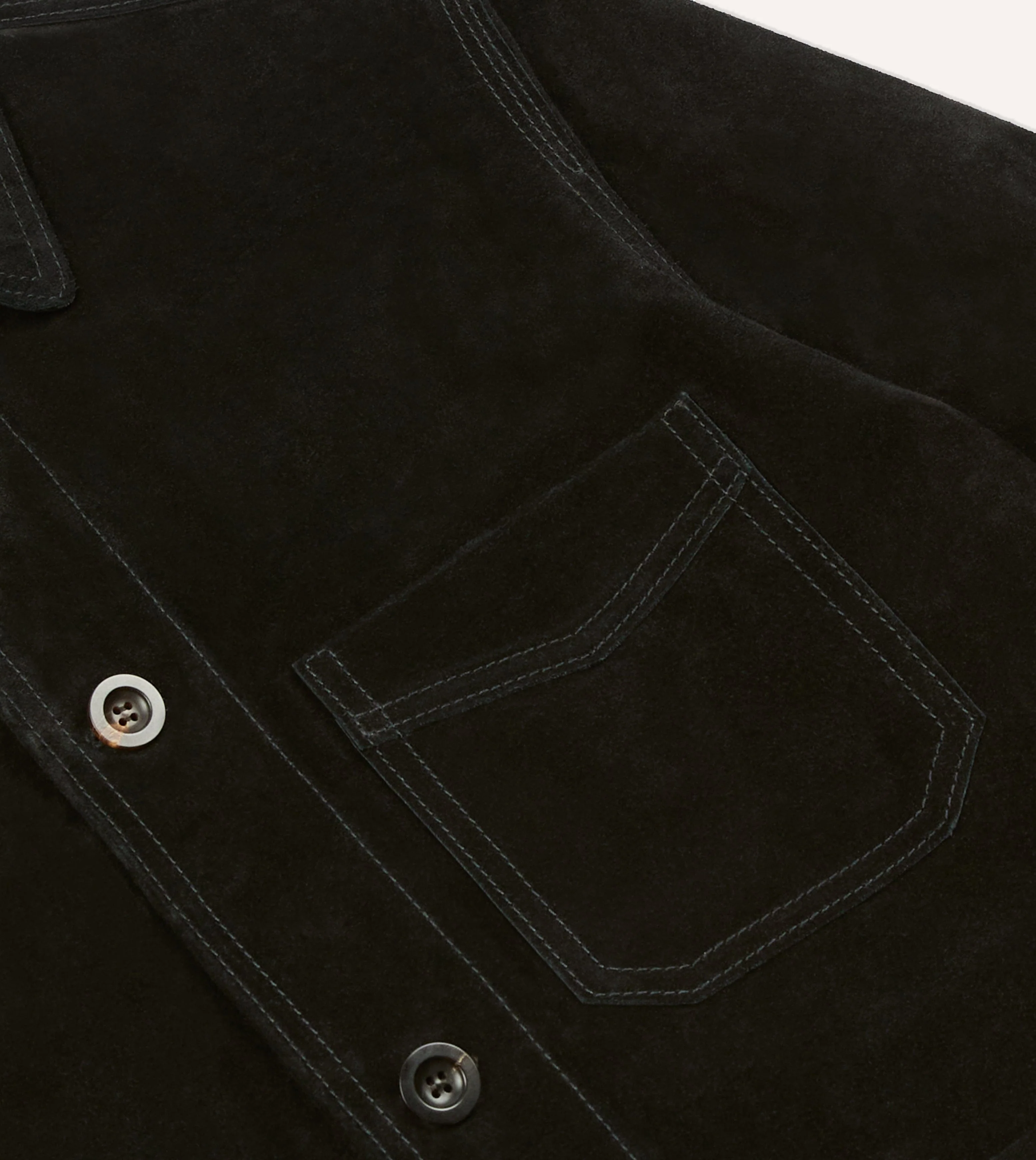Drake's by A. Levine Black Heavyweight Suede Five-Pocket Chore Jacket - Image 4