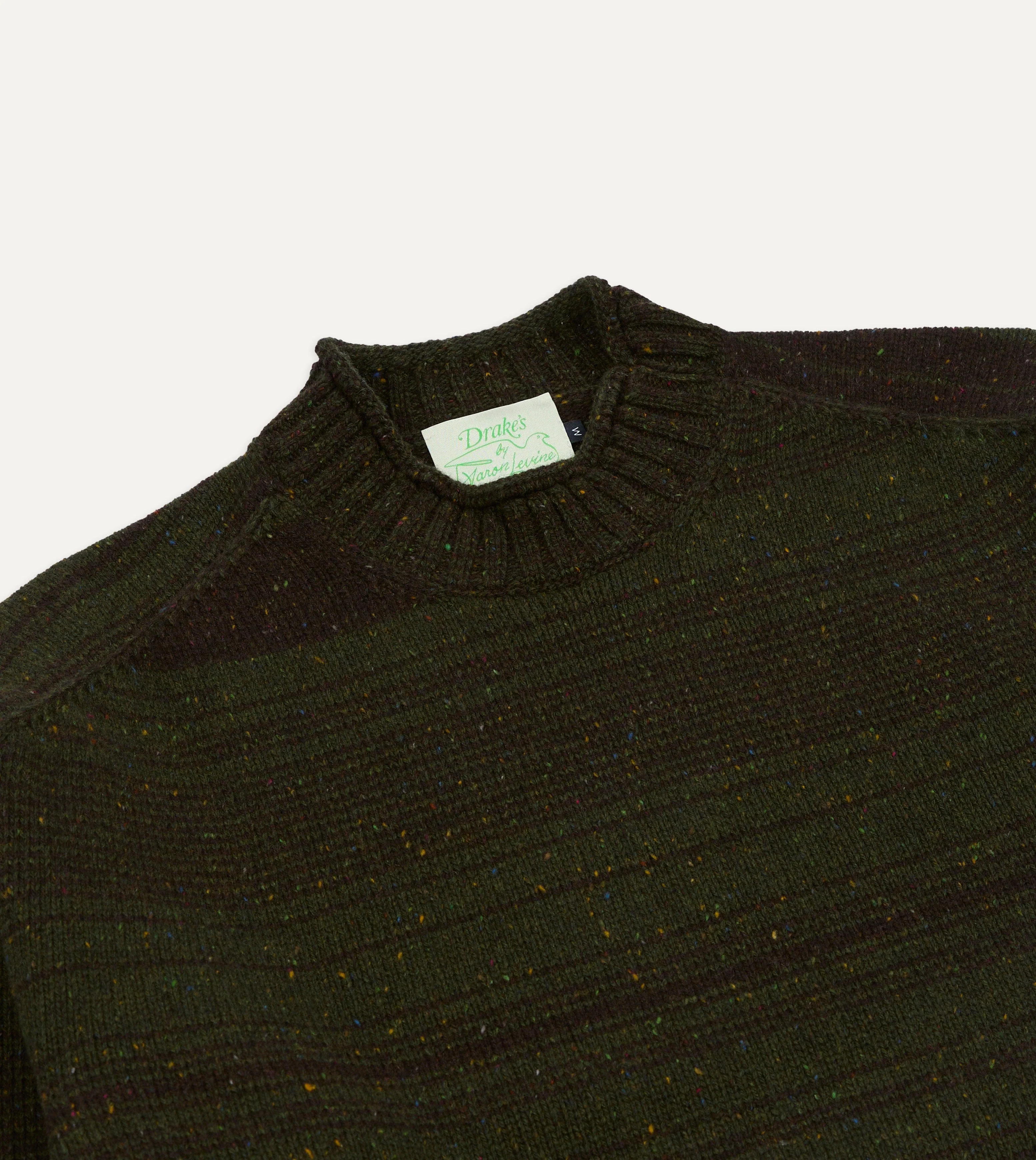 Drake's by A. Levine Olive Wool Jumper - Image 3