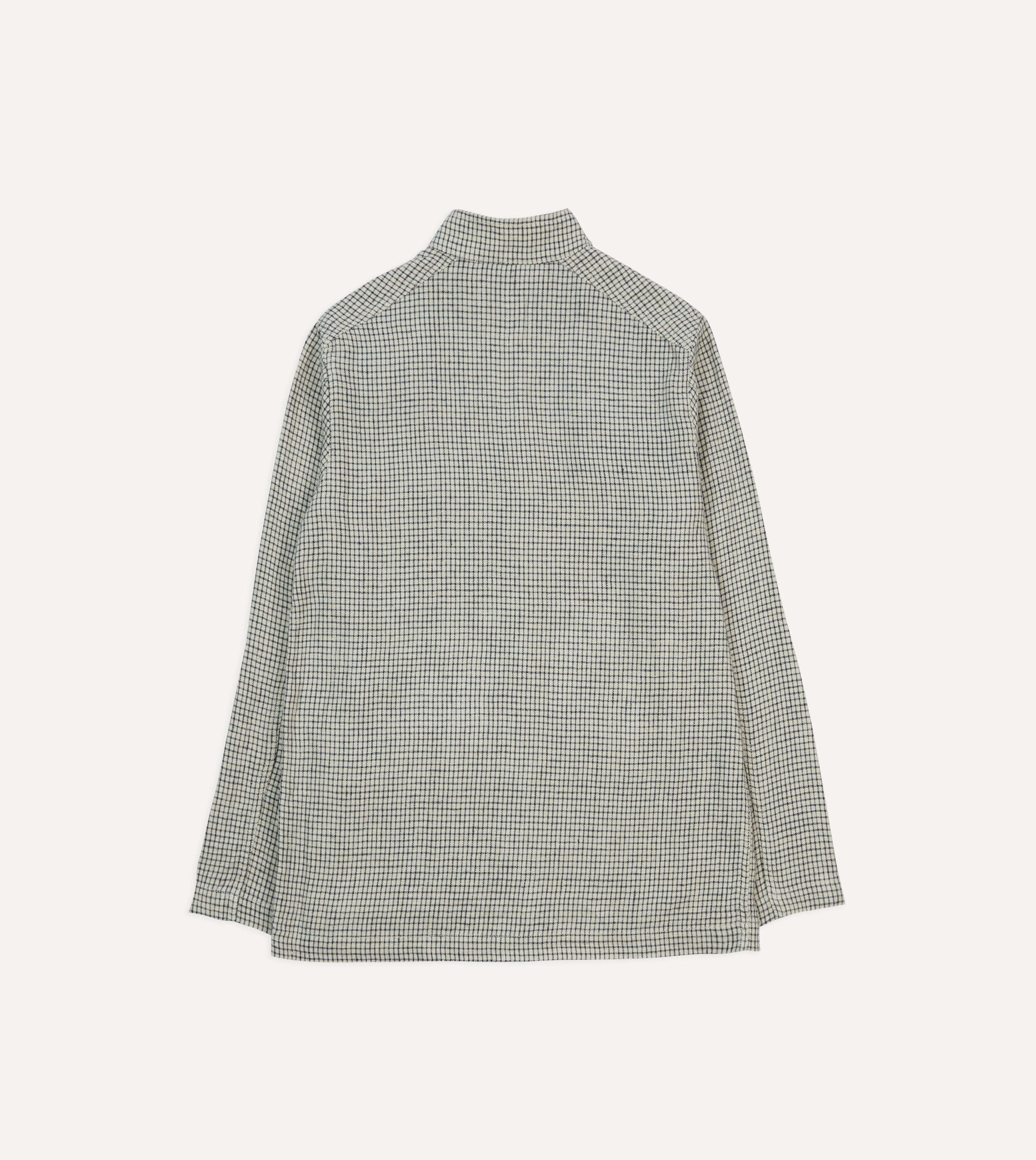 Ecru Check Linen Forestiere Jacket - Image 8