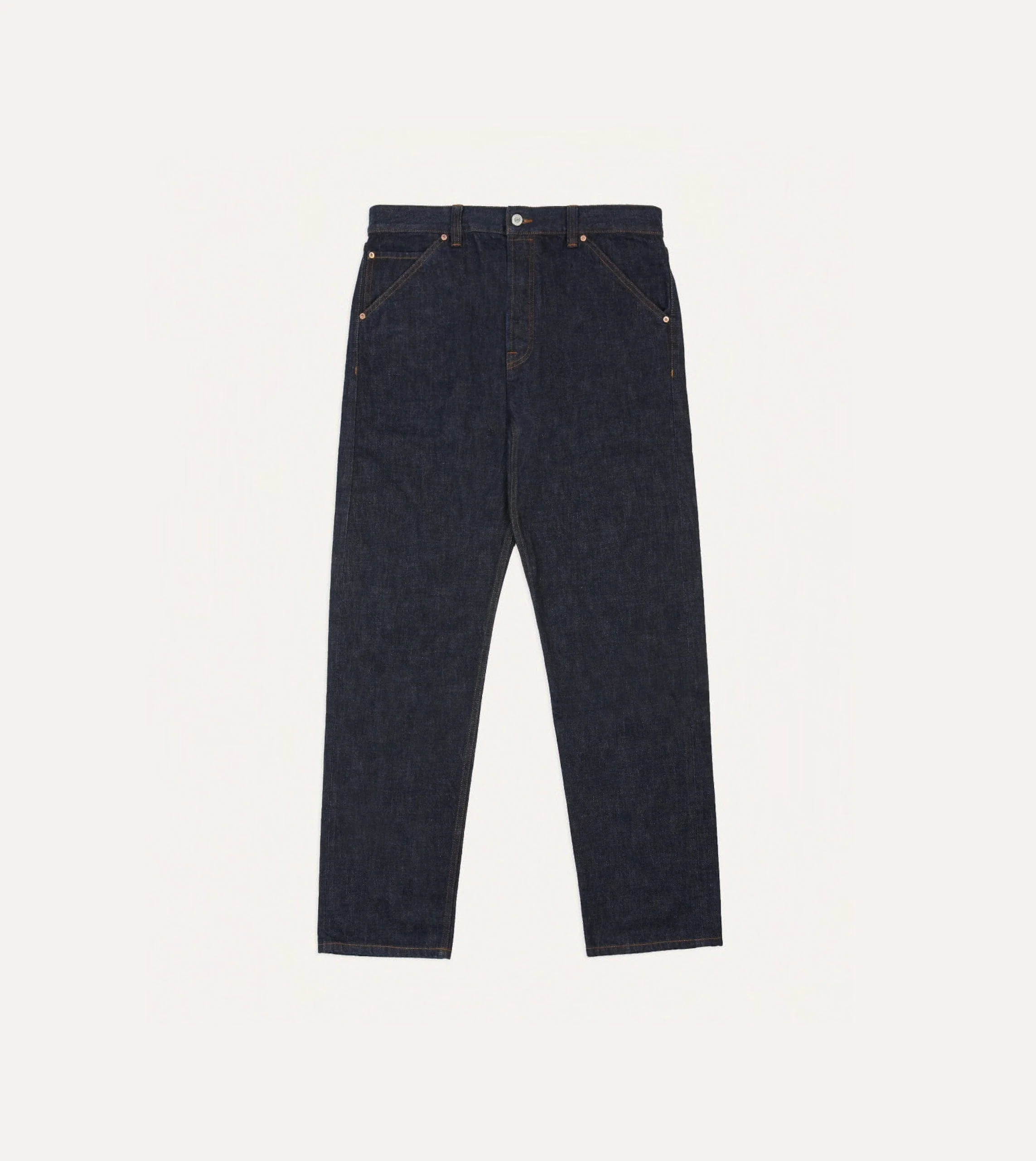 Indigo Rinse 14.2oz Japanese Selvedge Denim Five-Pocket Jeans - Image 4
