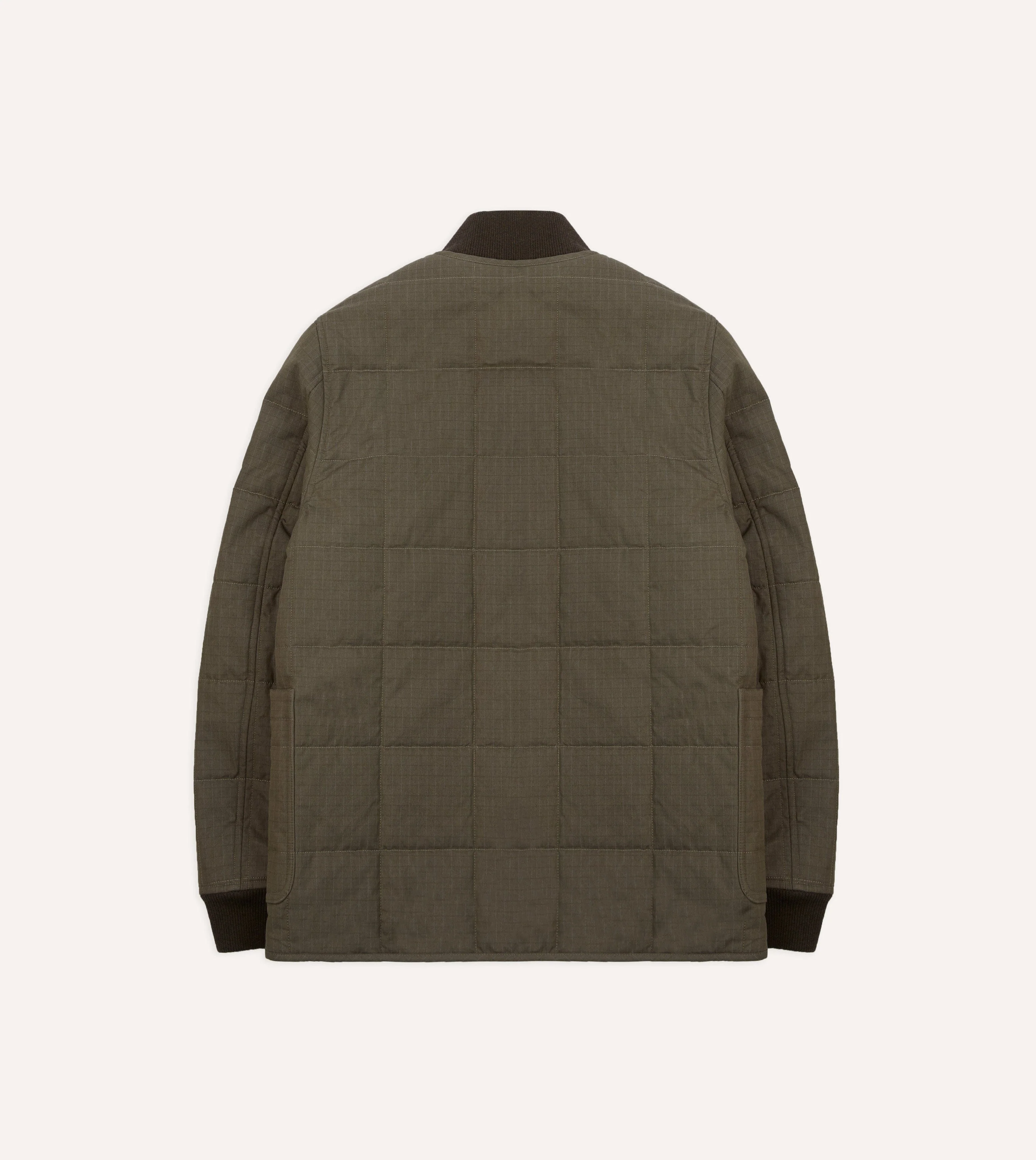 Olive Ripstop Quilted Chore Jacket - Image 8
