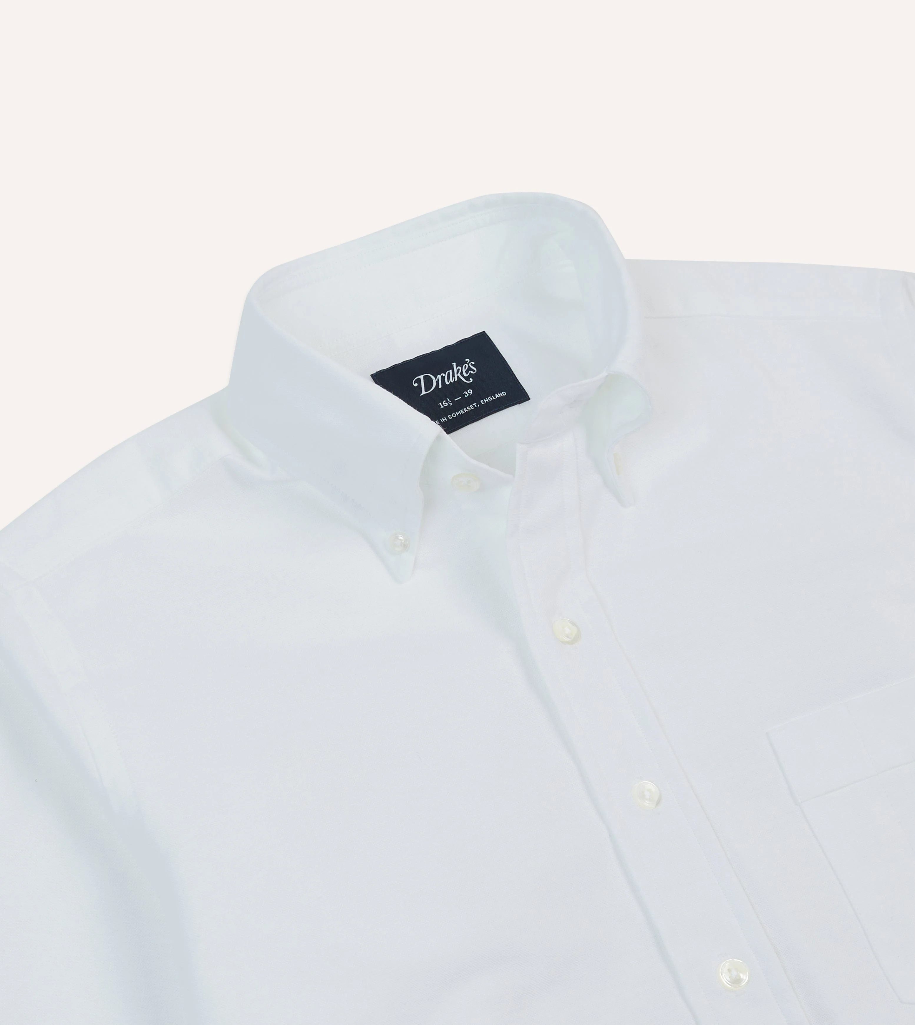 White Oxford Cotton Cloth Button-Down Shirt - Image 3