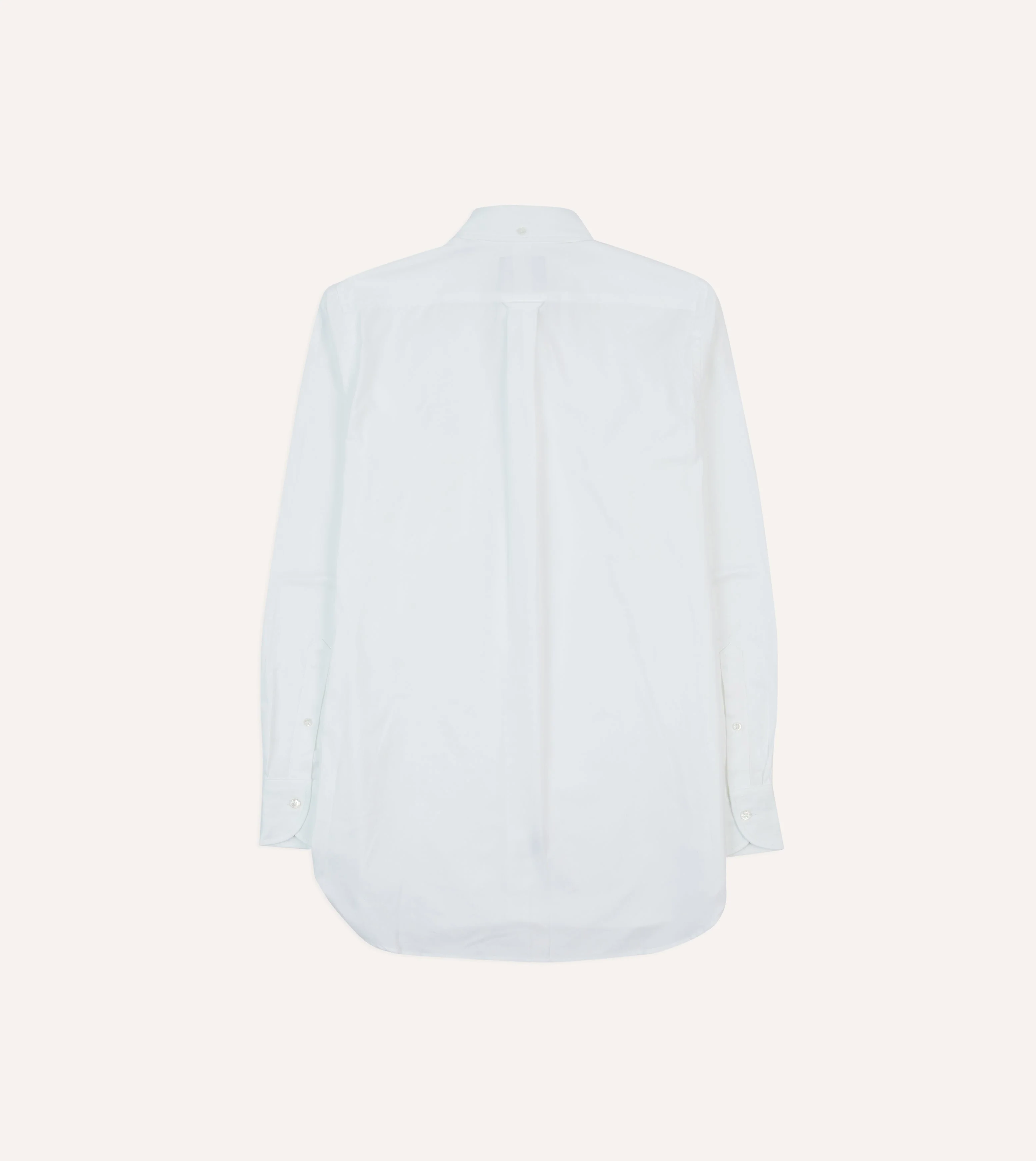 White Pinpoint Oxford Cotton Cloth Button-Down Shirt - Image 6